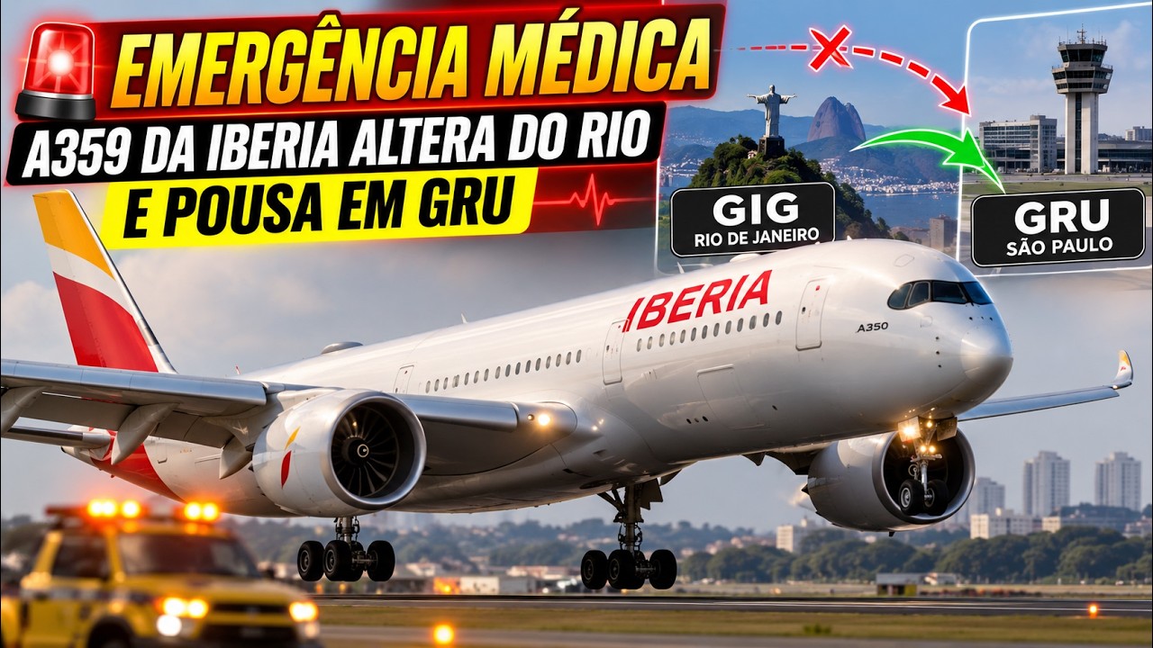 Airbus A350 da Iberia alterna para Guarulhos após possível emergência médica a bordo