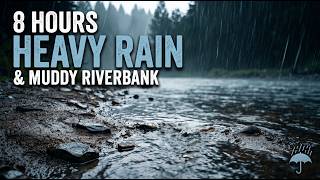 Muddy Riverbank Rain Ambience 🌧️ Stress Relief &amp; Mindfulness