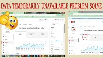 Data Temporarily Unavailable Problem Solve।।YouTube Analytic views Count is Again Running।।Hindi
