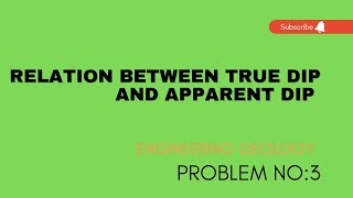 Relation Between True Dip And Apparent Dip Problem No: 3