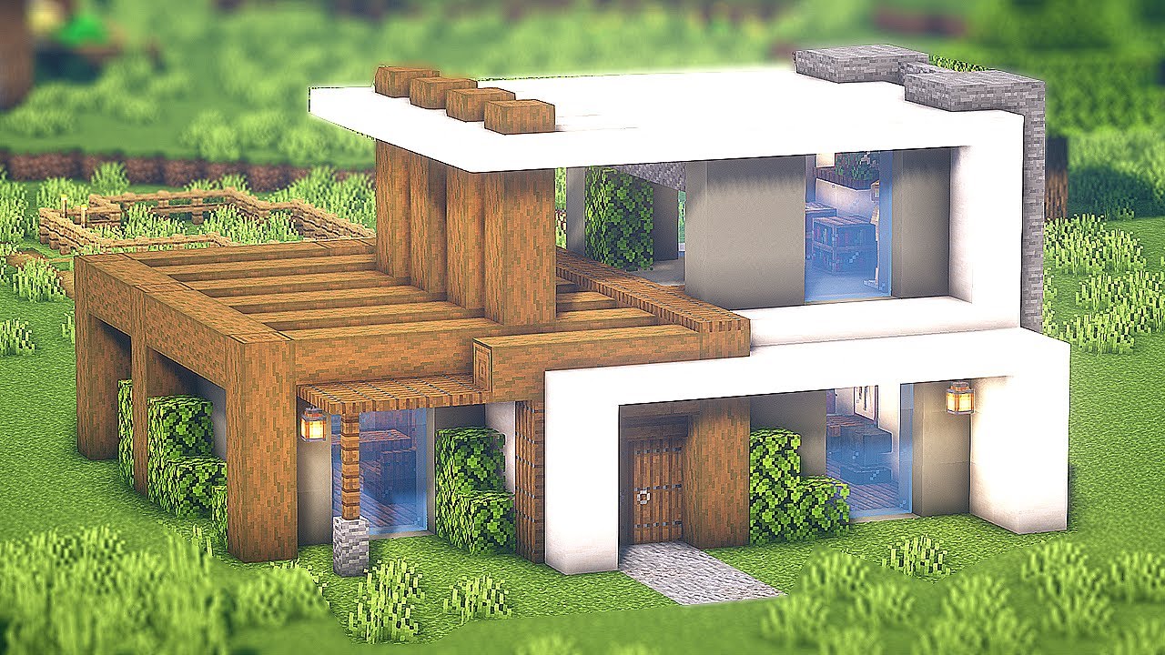 Construindo mansão moderna no Minecraft #casasmodernas #minecraft