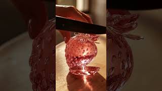 Cutting a Crystal Strawberry 🍓 Relaxing ASMR#shorts #oddlysatisfying