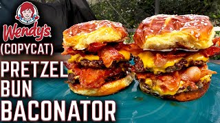 BETTER THAN WENDY'S? PRETZEL BUN BACONATOR (copycat) ON THE GRIDDLE   SEMI SMASH BURGER STYLE! by WALTWINS 4,533 views 3 months ago 10 minutes, 5 seconds