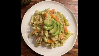 باسطا باردة بالكريمة الافوكا ?و حوت سلمون ?  //Avocado pasta