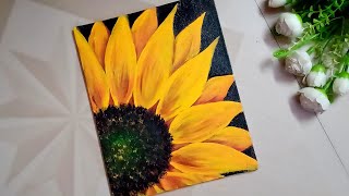 Sunflower Drawing by Acrylic Colour |Acrylic Colour Sunflower Drawing | Sunflower Kaise Banate Hain
