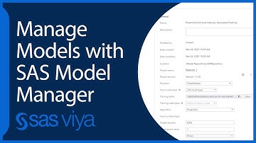 Manage Models with SAS Model Manager | SAS Viya Quick Start Tutorial