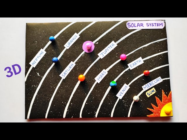 Solar system model making | How to make 3D solar system model for project | Solar system model class=