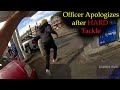 Officer Apologizes after Hard Tackle