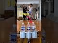Three Bottle Flip Is Impossible… Right? #trickshot #bottleflip #clutch #insane #sports #patience