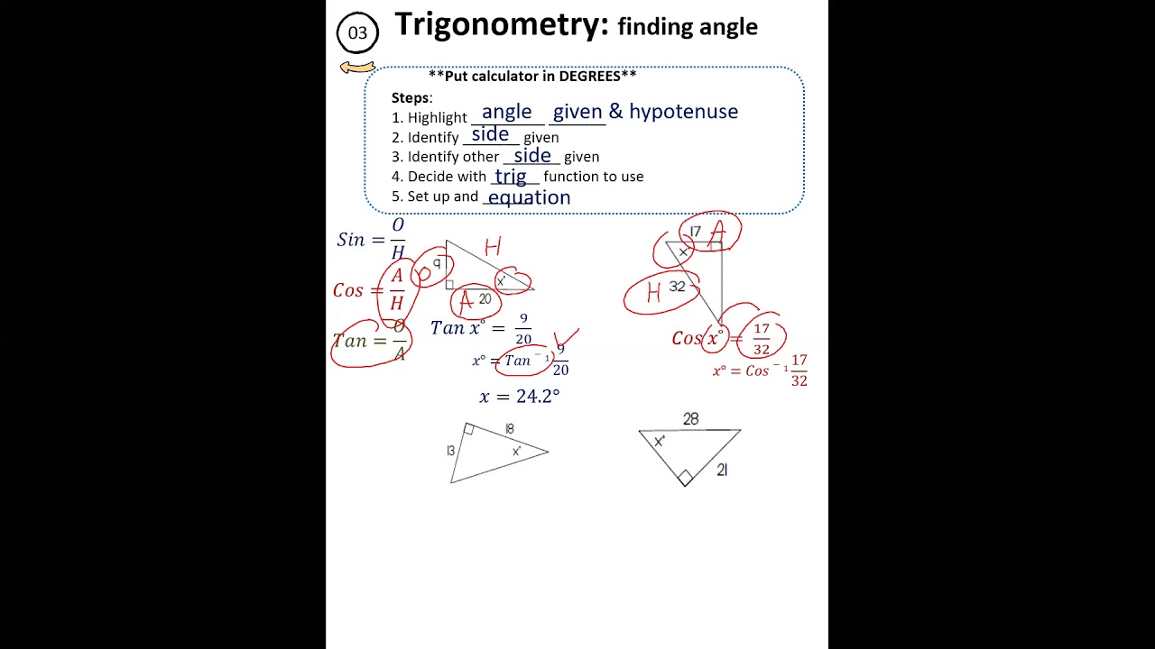 8 6 Finding Angle with Trig - YouTube