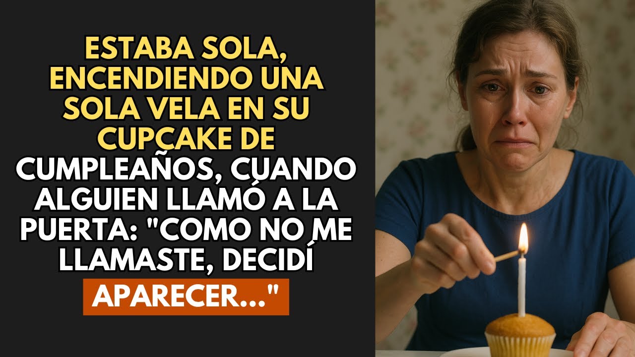 Estaba Sola, Encendiendo Una Sola Vela En Su Cupcake De Cumpleaños, Cuando Alguien Llamó A La...
