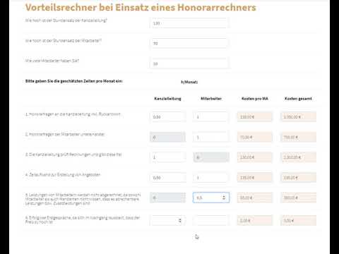 Vorteilsrechner bei Einsatz Honorarrechner