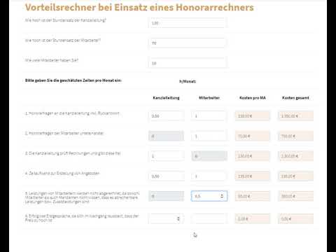 Vorteilsrechner bei Einsatz Honorarrechner