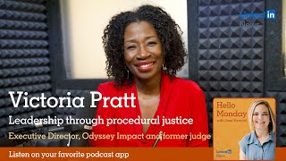 Victoria Pratt on leadership through procedural justice
Systemic issues can feel impossible to change, but there’s hope. Today’s episode is focused on making changes from within large systems. Our guest is Judge Victoria Pratt, Executive Director of Odyssey Impact, and a former Chief Judge of Newark Municipal Court. She shares the story of how she used a four-part approach to procedural justice to transform her courtroom into a place that could both punish and heal, and offers the tenets of her leadership framework to everyone hoping to spur change within their own organizations and businesses.
Follow Judge Victoria Pratt on LinkedIn, check out her book here, and learn more about Odyssey Impact.
Follow Jessi Hempel on LinkedIn and order her debut memoir.
Jessi Hempel, host - https://www.linkedin.com/in/jessihempel/
Judge Victoria Pratt, guest - https://www.linkedin.com/in/judge-victoria-pratt-406a1a72/
Subscribe to Hello Monday on LinkedIn: https://lnkd.in/gbUA3Yu
And join us on the LinkedIn News page each week for Hello Monday Office Hours, Wednesdays at 3p ET on the LinkedIn News page. Victoria Pratt on leadership through procedural justice