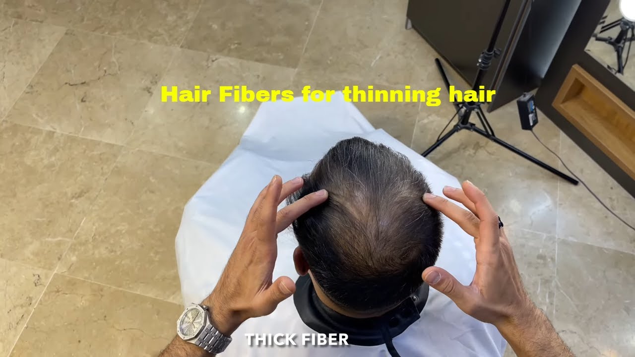 Hair fibers spray for thinning hair - to conceal thinning and receding  hairline by THICK FIBER 2022 - YouTube