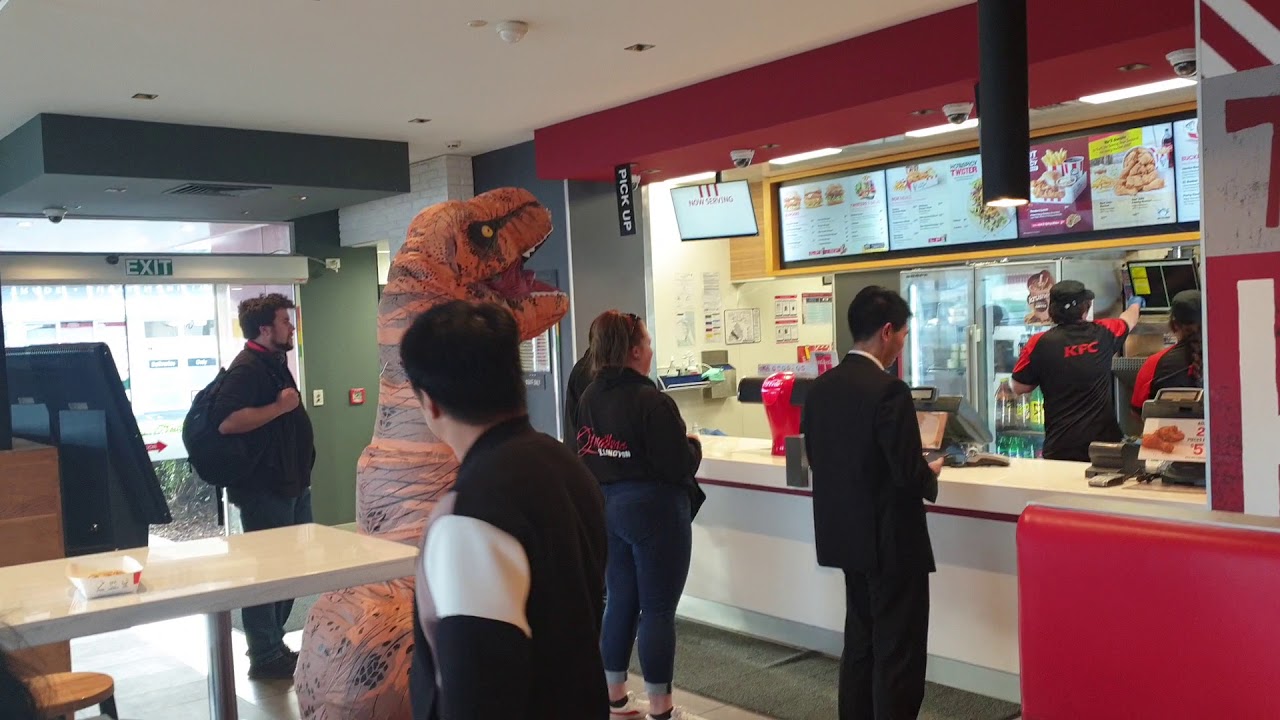 Kfc Raptor Dinosaur ordering at KFC - YouTube