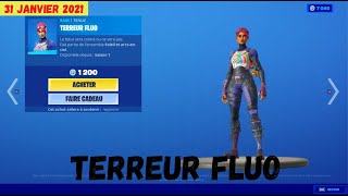 New Terreur Fluo Me Fluo Boutique 31 Janvier 2021 Fortnite Item Shop 3101 2021 Battle