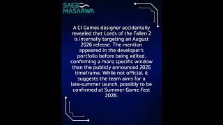 CI Games Designer Accidentally Reveals Release Window for Lords of the Fallen 2