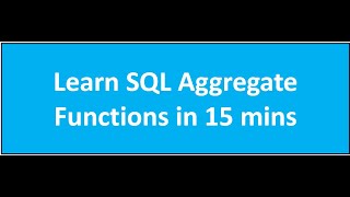 SQL Learning Series -Aggregate Functions in SQL