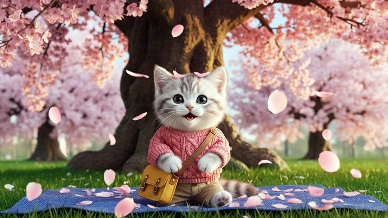春うらら!!満開の桜並木で初めてのお花見!!ねこの一日に密着🐱🌸 - YouTube