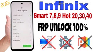 Infinix Smart 7,8,9 Hot 20,30,40 Frp Bypass(2026 Latest Method) Google Account Unlock Without Pc