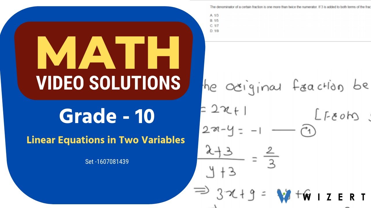 Grade 10 Maths Videos - Math Linear Equations In Two Variables Video ...