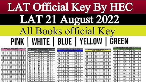 HEC Official key of Lat 21 August 2022 | Hec announced official key of Lat 21 Aug 2022 | Lat 21 aug