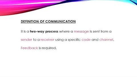 MODULE ONE LESSON 2  THE DEFINITION OF COMMUNICATION