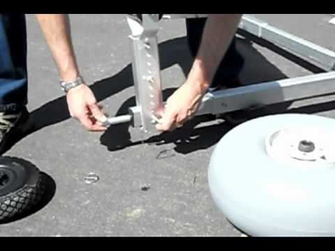 wheeleez boat dolly wheel change - youtube