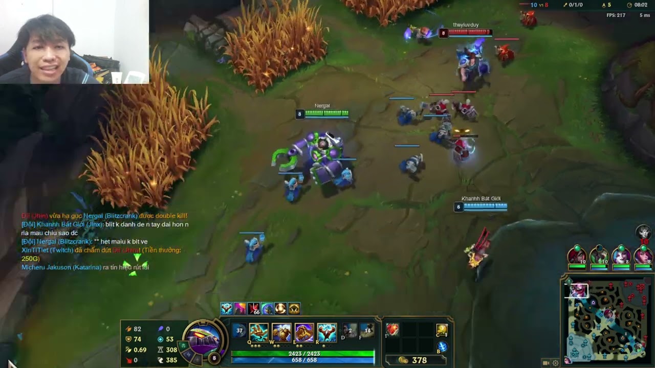 Blitzcrank cùng Katarina, Jinx, Twitch, Fiora URF - Punlove1996 ( 8/3/2024 )