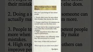 5 Psychological Facts About People