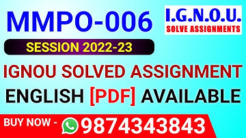 MMPO-006 Solved Assignment 2022-23 in English, MMPO 6 Solved Assignment 2023, MMPO 6 Assignment