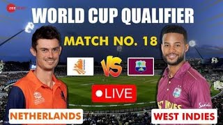 Netherlands vs West Indies Today Cricket Live Match 2023 || ICC ODI World Cup Qualifier 2023 Live