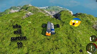 WHO WILL SURVIVE ?? - CARS, TRUCK & BUS JUMP FROM MOUNTAIN - CAR CRASHING IS FUN #2