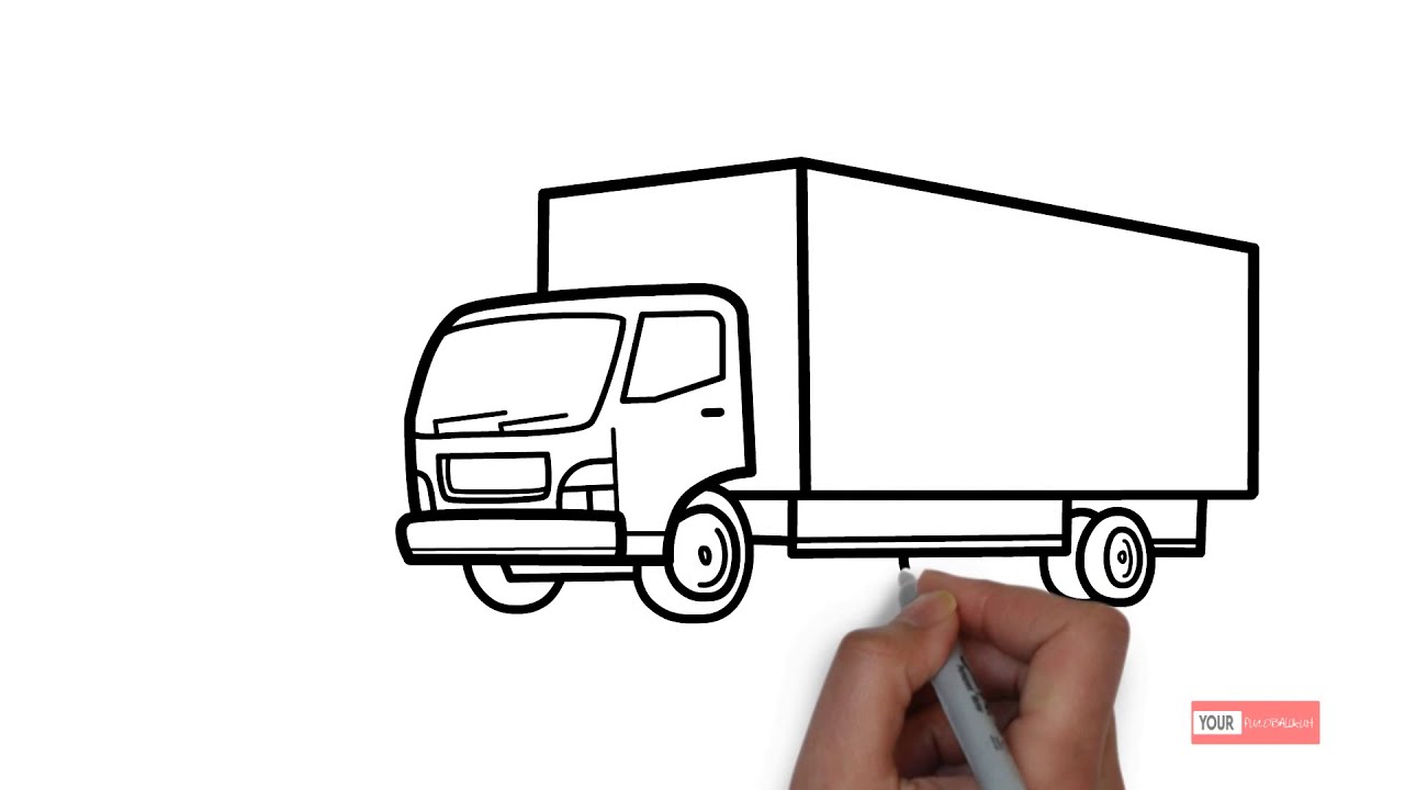 Как нарисовать грузовик пошагово