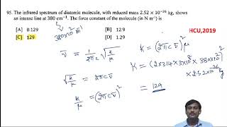 Spectroscopy (Part-1) || HCU PG Entrance Previous Year Questions (Chemistry)|| Bond with RK