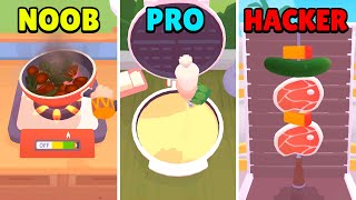 NOOB vs PRO vs HACKER | The Cook - 3D Cooking Game | Gameplay (Android/iOS) screenshot 2