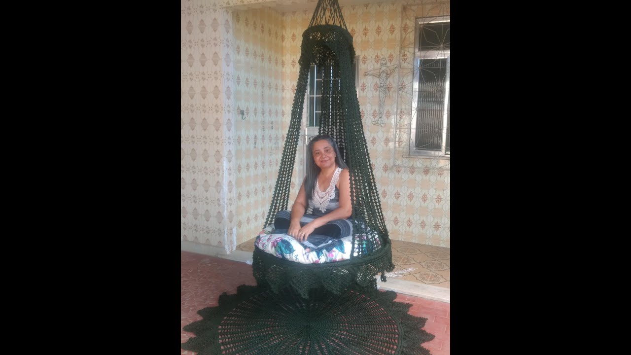 Cadeira Suspensa de croche com Fios Que Fabrico parte 1