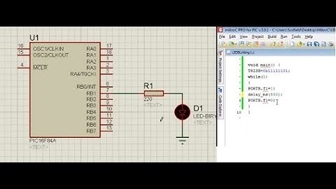 First tutorial on Pic Microcontroller programming ( MikroC + Isis )  HD