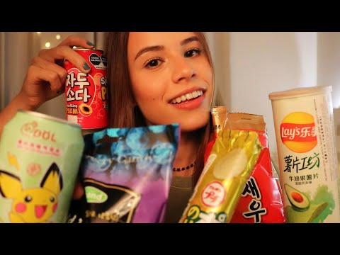 ASMR PROVANDO COMIDAS ASIÁTICAS PELA PRIMEIRA VEZ
