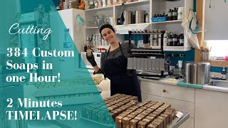 Cutting 384 Soaps Timelapse! One hour in two minutes! by Ariane Arsenault 6,229 views 1 year ago 2 minutes