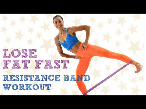 RESISTANCE BAND EXERCISE LOSE FAT FAST #3 | PILATES AT HOME