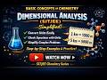 Some basic concepts of Chemistry|Dimensional Analysis|NCERT | SITJEE