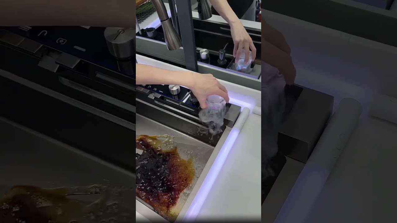 Multifunctional kitchen sink with dedicated cup washer for washing cups 