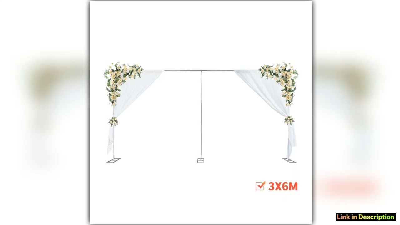 6M X 3M Wedding Backdrop Stage Stand 10x20ft Heavy Duty Square Metal Arch Frame Backdrop Stand Kit