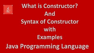 What is Constructor || Syntax || Example