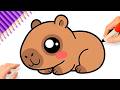 HOW TO DRAW A CUTE BABY CAPYBARA SUPER EASY ????