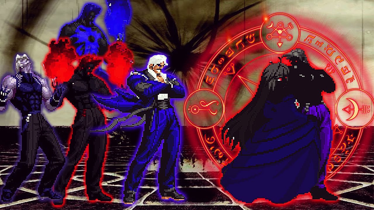 [KOF Mugen] Dark Banished Rugal Vs Blue Flame Rugal Team - YouTube