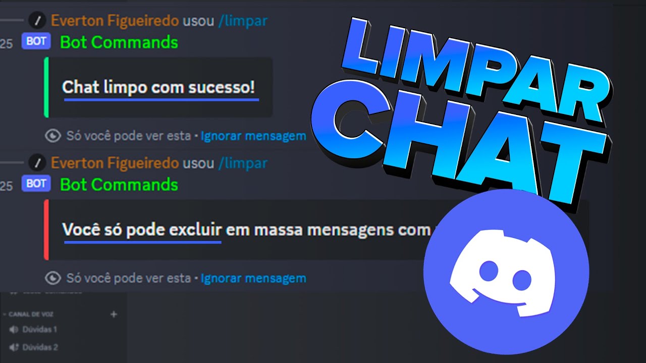 CRIANDO comando de CLEAR para LIMPAR O CHAT do DISCORD com BOT LIMPANDO o CHAT com BOT Discord