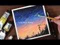 Way back home / Easy acrylic painting for beginners / PaintingTutorial #34